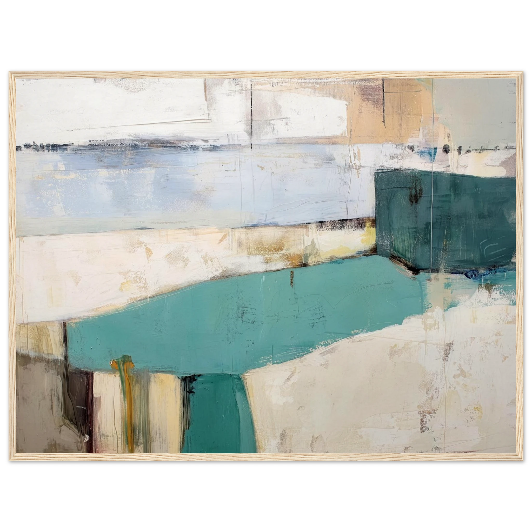 Clarity No. 05 The Resolution minimalist abstract wall art in warm cream and soft grey, balanced geometric forms with calm presence