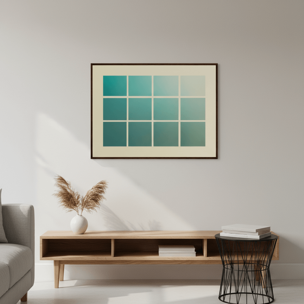Clarity No. 01 The Filter modern neutral abstract print with cream and light taupe overlays, clean geometric design