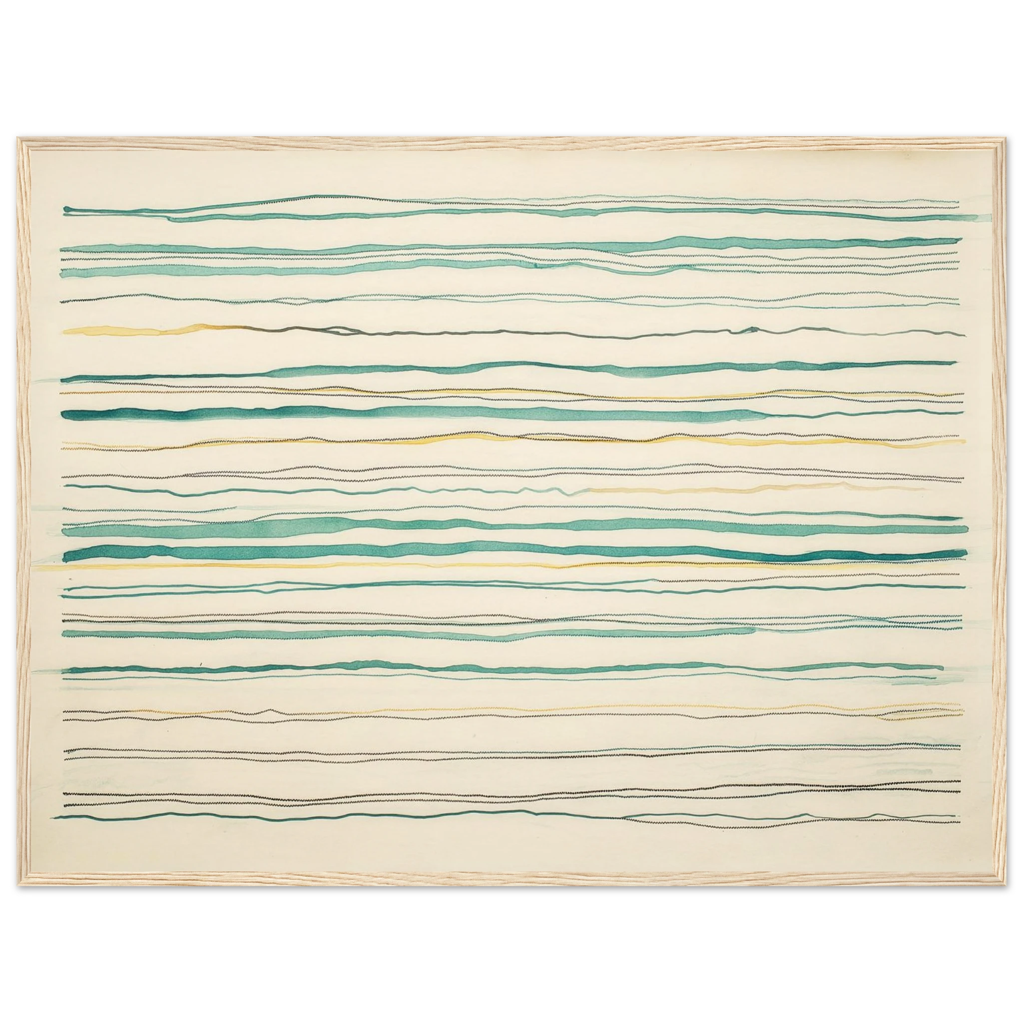 Clarity No. 04 The Protocol minimalist abstract wall art in soft cream and warm taupe, structured geometric layout with clean linear balance