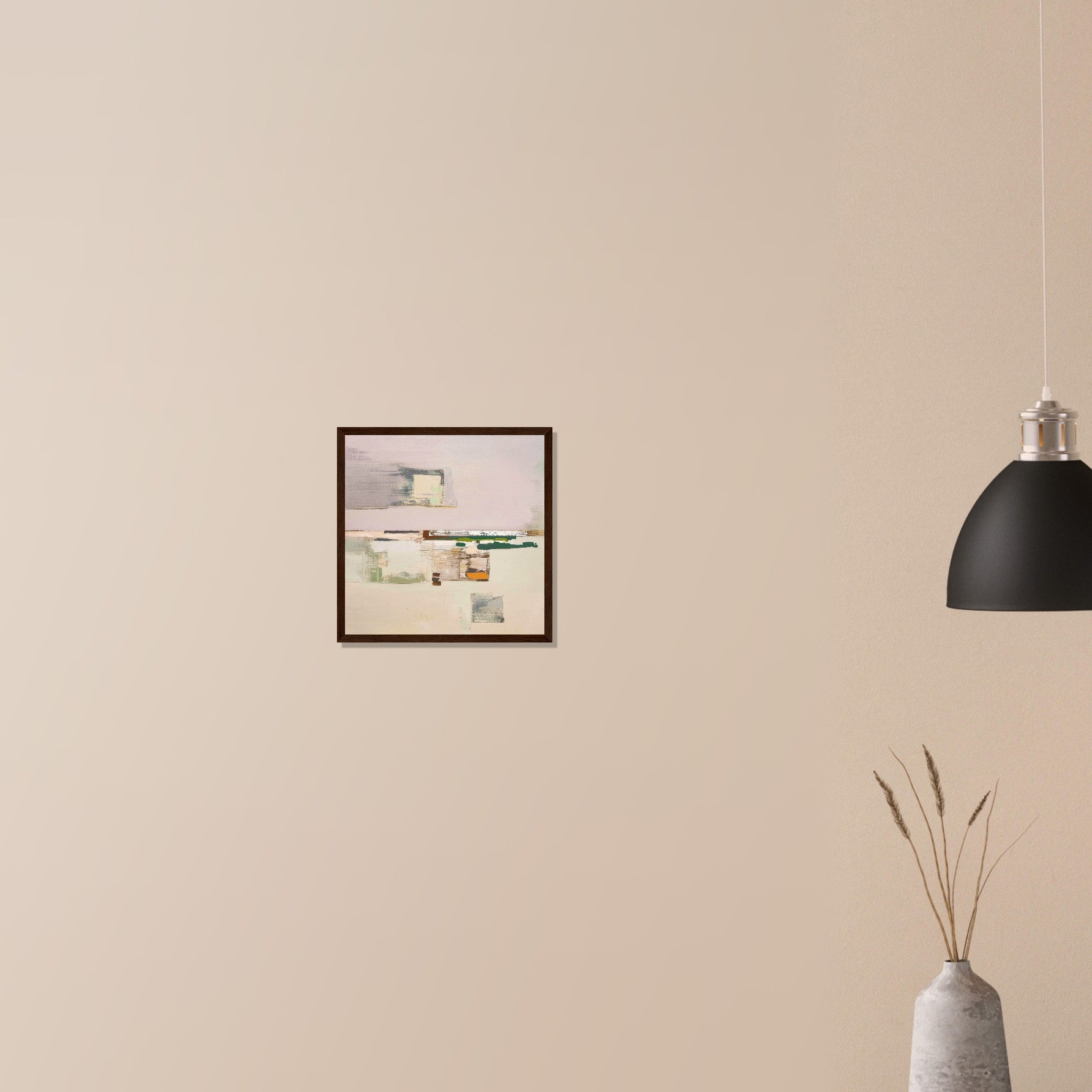 Oakville Floor minimalist wine country wall art in black frame on neutral wall in modern home, structured horizontal color fields
