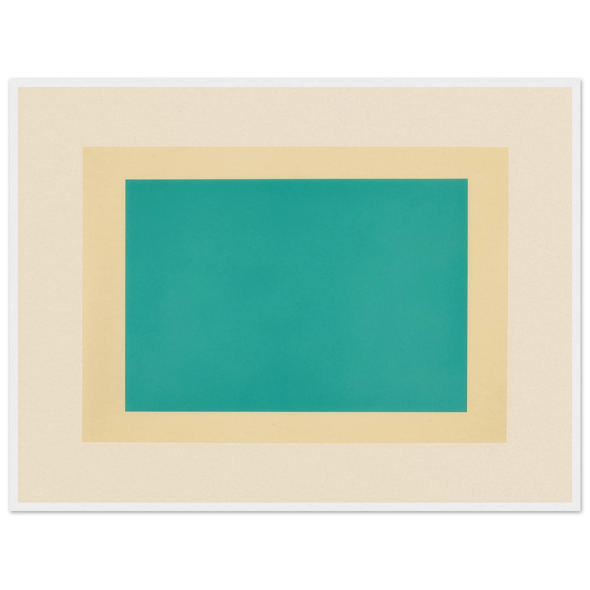 Clarity No. 02 The Container minimalist abstract wall art in warm cream and soft beige, grounded rectangular form with subtle tonal depth